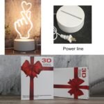 White Base Creative 3D Tricolor LED Decorative Night Light, Button Plug Version, Cat, Iorn Tower, I Love You, Plain Sailing, Owl, Jellyfish, Love Balloon Bear, Castle in the Sky, Have You All the Way, Love Bear, Deer, Geometric Horse, Castle, Heart... - Image 4